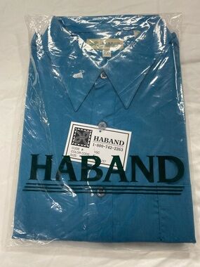 Haband Men's Blue Dress Shirt - Classic Button-Down